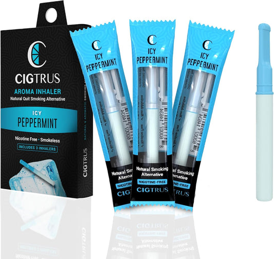 Cigtrus | Nicotine-free, smoke-free, non-electric | Quit Smoking Inhaler | Stop Smoking Behavior Support | Quit Smoking Inhaler Stick | Safe and Natural | Mint | 3 Pieces